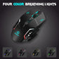 RPM Euro Games USB Wireless Gaming Mouse Rechargeable 500 mAh Battery DPI Upto 3200 6 Color RGB Lights Rubber Coated Mice, Black