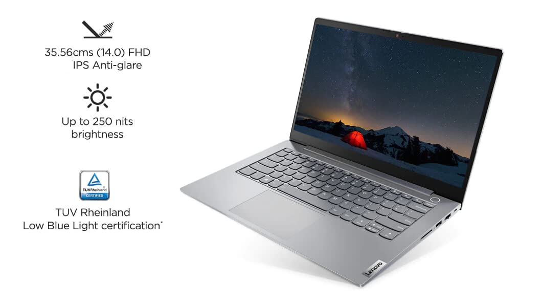 Lenovo ThinkBook 14 Intel Core i7 11th Generation 14-inch Full HD Thin and Light Laptop ( 16GB RAM/ 512GB SSD/ Windows 11 Professional/ Mineral Gray/ 1.4 kg), 20VD011EIH