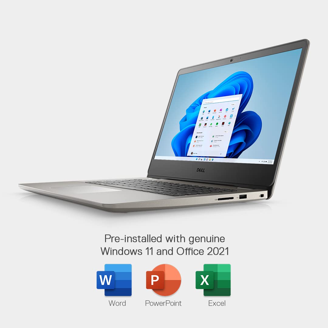 Dell Vostro 3400 Laptop, Intel i5-1135G7, 8GB, 512GB SSD, 14" (35.56Cms) FHD WVA AG, Win 11 + Office'21, Dune, 1.59Kgs (D552260WIN9D)