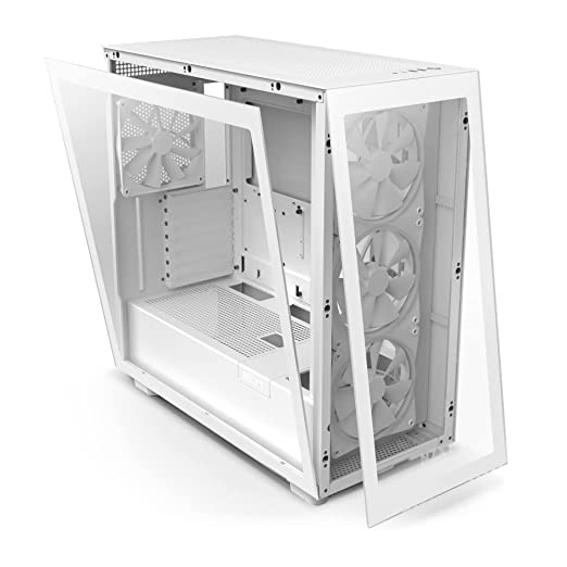 NZXT H7 Elite ATX Mid-Tower Computer Case/ Gaming Cabinet - White | Support - Mini-ITX, Micro-ATX, ATX, and EATX | Pre-Installed 3 x 140 mm RGB Front Fans and 1 x 140 mm Rear Fan - CM-H71EW-01