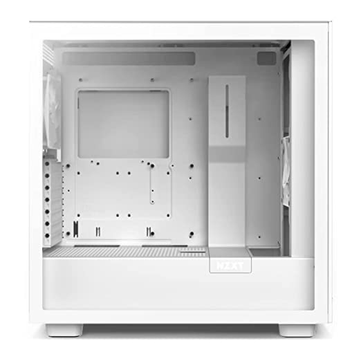NZXT H7 Flow ATX Mid-Tower Computer Case/ Gaming Cabinet - White | Support - Mini-ITX, Micro-ATX, ATX, and EATX (Up to 272mm) | Pre-Installed 2 x 120 mm Fans - CM-H71FW-01
