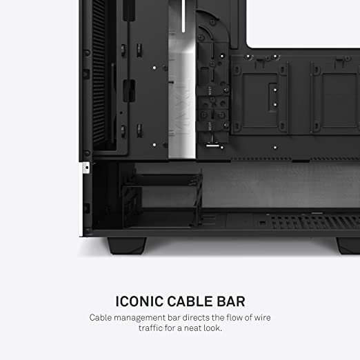 Nzxt H510 Flow Mid Tower Computer Case - White I Gaming Cabinet Support Mini-ITX, MicroATX, ATX Motherboard 2 x 120 mm Fan Included