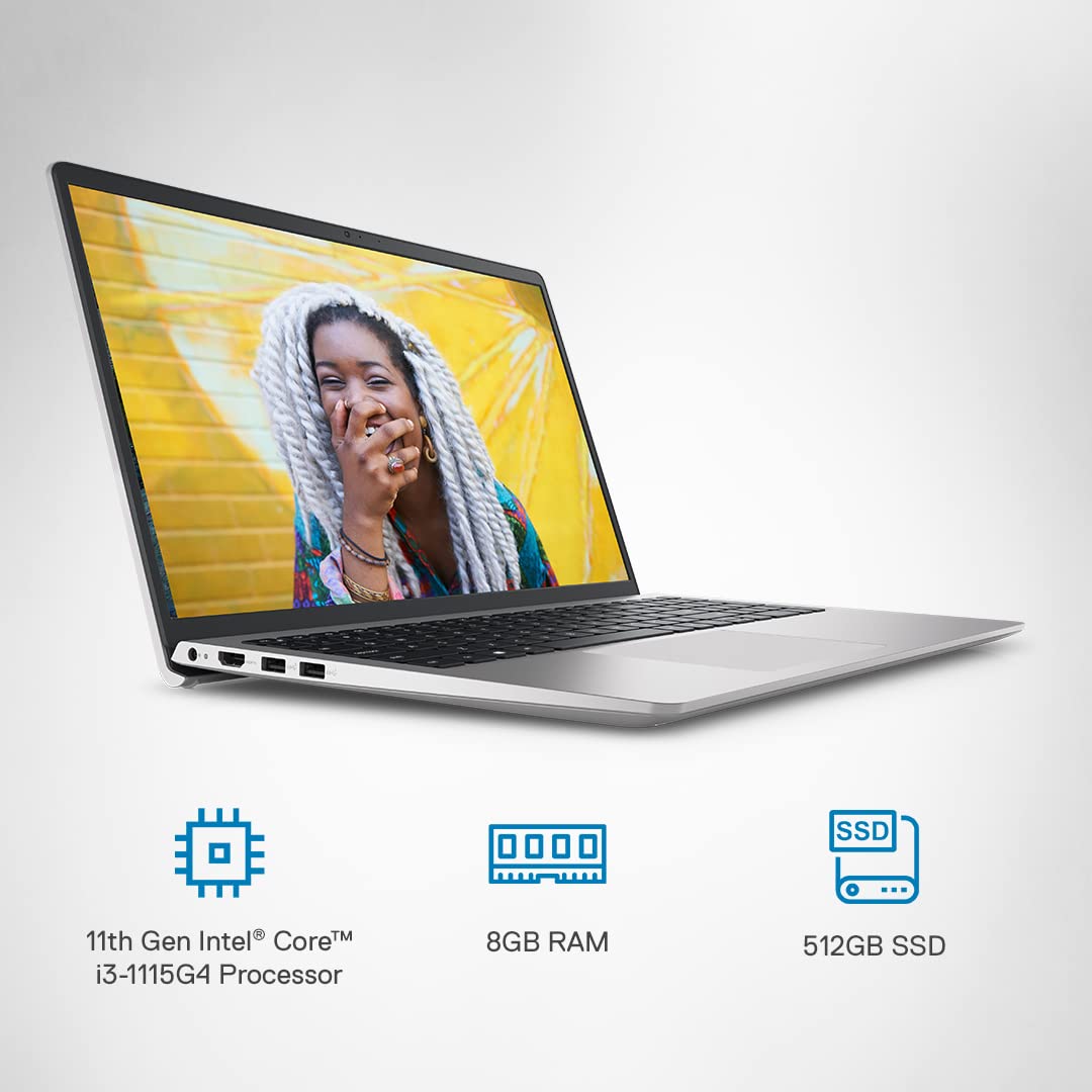 Dell New Inspiron 3511 Laptop, Intel I3-1115G4, Windows 11 + Office'21, 8Gb Gddr4, 512Gb Ssd, 15.6 Inches (39.62Cms) Fhd Wva Ag, Platinum Silver (D560749Win9S, 1.8Kgs)