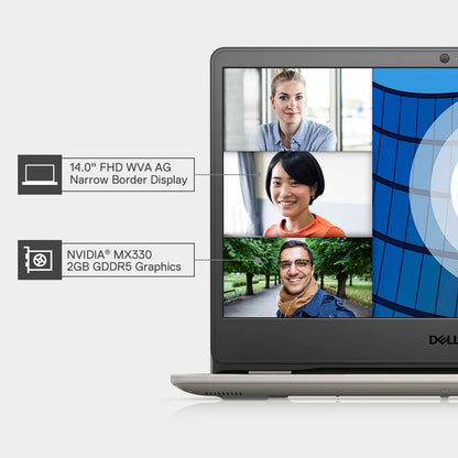 Dell Vostro 3400 Laptop, Intel i5-1135G7, 8GB, 512GB SSD, 14" (35.56Cms) FHD WVA AG, Win 11 + Office'21, Dune, 1.59Kgs (D552260WIN9D)