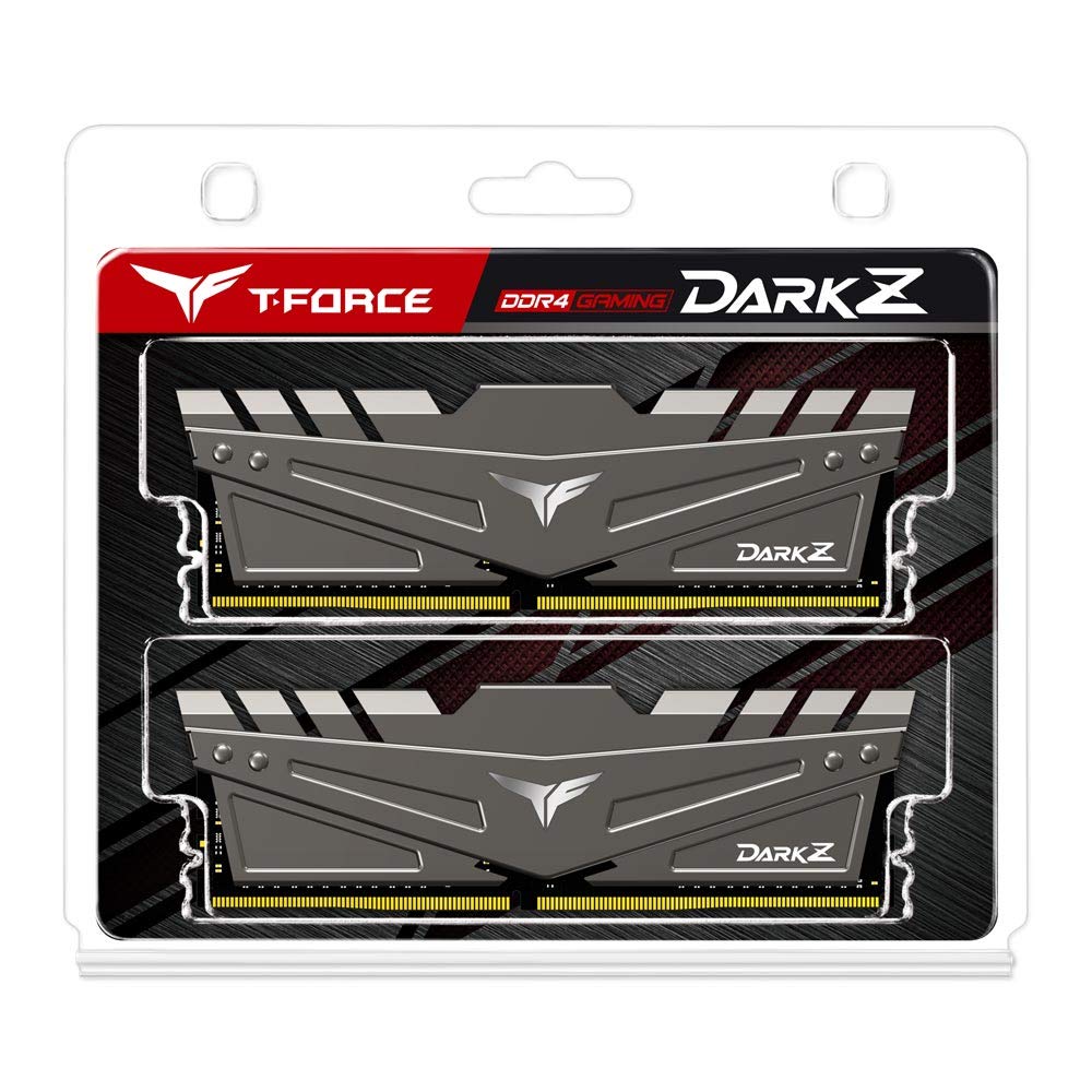 TEAMGROUP T-Force Dark Z DDR4 16GB Kit (2 x 8GB) 3600MHz (PC4-28800) CL 18 288-Pin SDRAM Desktop Gaming Memory Module Ram - Gray - TDZGD416G3600HC18JDC01