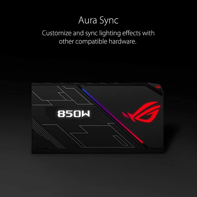 ASUS ROG Thor 850 Certified 850W Fully-Modular RGB Power Supply with LiveDash OLED Panel (ROG-THOR-850P)