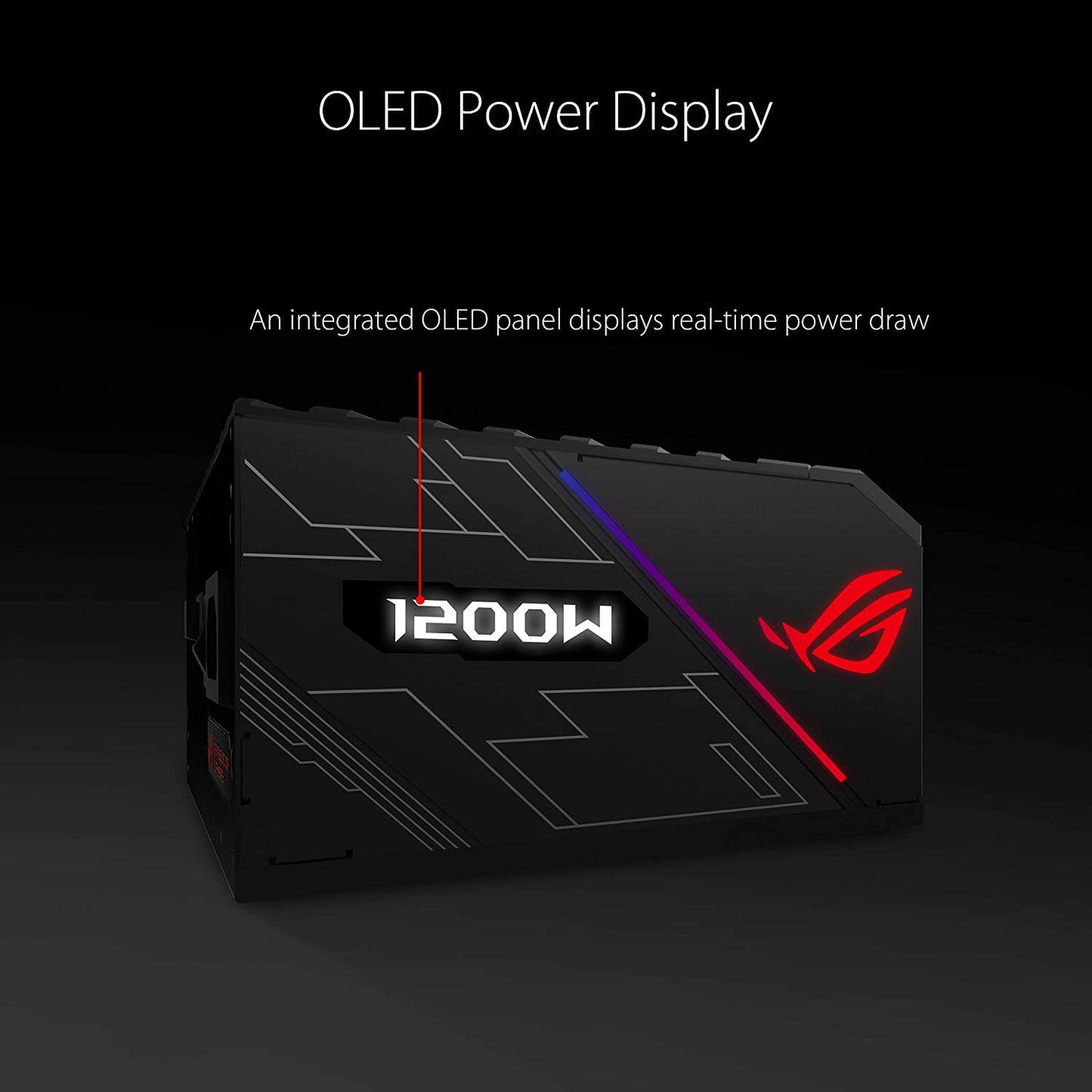 ASUS ROG Thor 1200 Certified 1200W Fully-Modular RGB Power Supply with LiveDash OLED Panel, 80+ Platinum (ROG-THOR-1200P)
