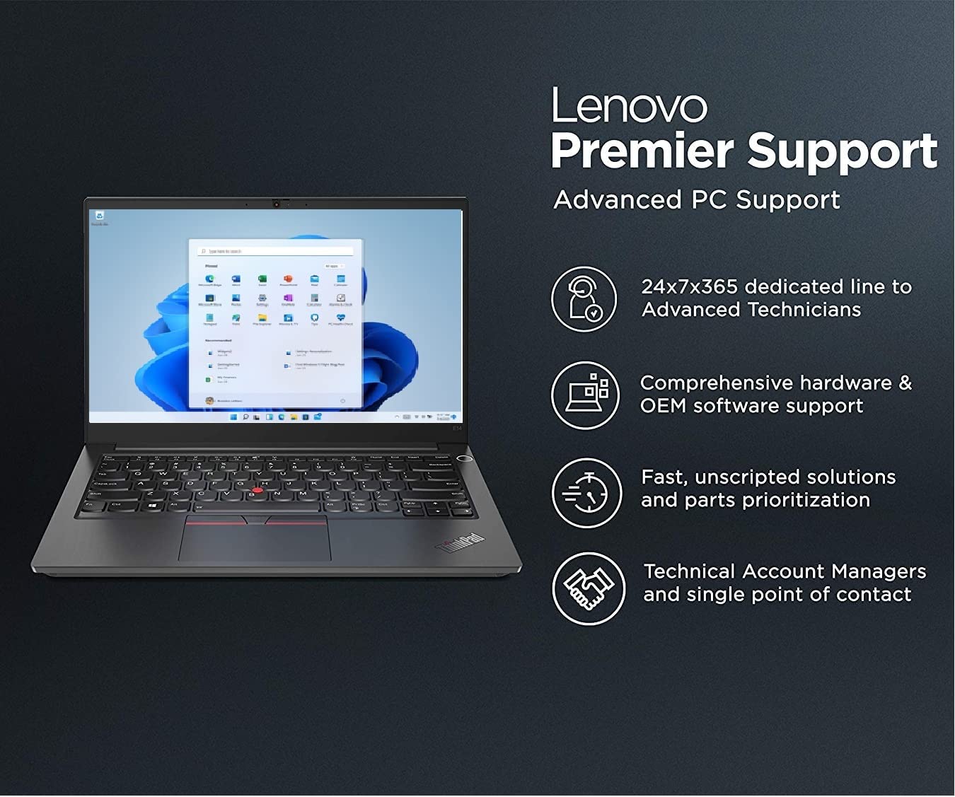 Lenovo ThinkPad E14 Intel Core i3 11th Gen 35.56 cm (14-inch) Full HD Thin and Light Laptop (4GB RAM/ 512GB SSD/ Windows 11 Home/ Black/ 1.59 kg), 20TAS0XE00 with 1 Year Lenovo Premier Support