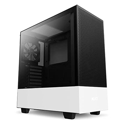 Nzxt H510 Flow Mid Tower Computer Case - White I Gaming Cabinet Support Mini-ITX, MicroATX, ATX Motherboard 2 x 120 mm Fan Included