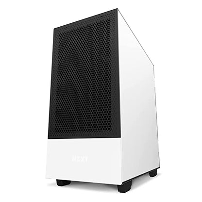 Nzxt H510 Flow Mid Tower Computer Case - White I Gaming Cabinet Support Mini-ITX, MicroATX, ATX Motherboard 2 x 120 mm Fan Included