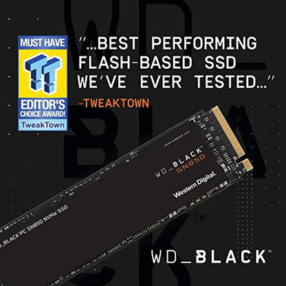 Western Digital SN850 500GB, PCIe Gen 4 SSD 7000MB/s R, 4100MB/s W WD for Gaming & Content Creators - Black