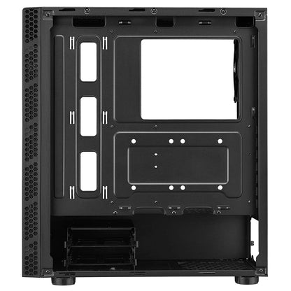 Cooler Master MasterBox MB600L V2 with Steel Side Panel, Brushed Front Panel, Hexagon Gleam, Mesh Intakes, Breathable PSU Shroud, Support Upto ATX Motherboard, Black, Mid Tower (MB600L2-KNNN-S00)