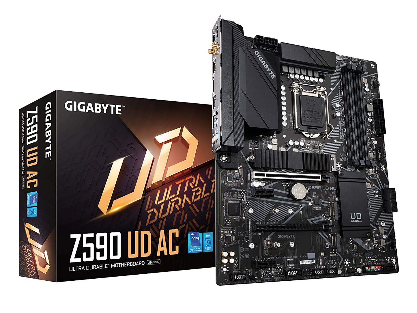 GIGABYTE Z590 UD AC (LGA 1200/ Intel Z590/ ATX/Triple M.2/ PCIe 4.0/ USB 3.2 Gen 2/ Intel Wireless-AC/ 2.5GbE LAN/Motherboard)