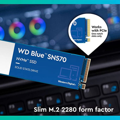Western Digital WD Blue SN570 NVMe 250GB/500GB/1TB SSD, Upto 3, 300 MB/s Read,