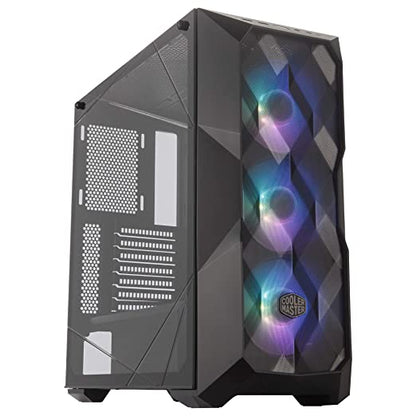 Cooler Master MasterBox TD500 Mesh Triple ARGB Mid Tower Gaming Cabinet with Dual 360mm Radiator Support and Crystalline Tempered Glass