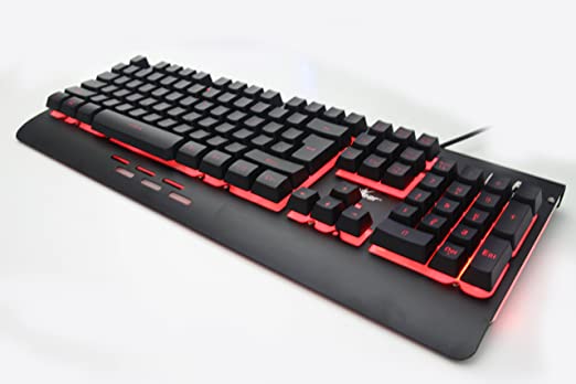 Redgear Blaze Semi-Mechanical wired Gaming keyboard with 3 colour backlit, full aluminium body & Windows key lock for PC ( Black )