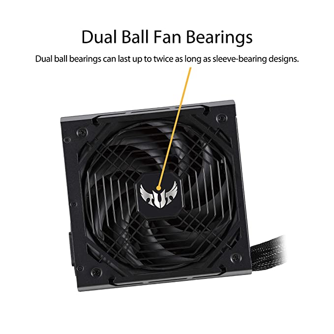 ASUS TUF Gaming 650W Bronze PSU, Power Supply(Axial-tech Fan Design, Dual Ball Fan Bearings, 0dB Technology, 80 Plus Bronze Certification, 80cm 8-pin CPU Connector, 6-Year Warranty) (90YE00D1-B0NA00)