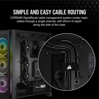 Corsair Tempered Glass, Alloy Steel 4000D Airflow Tempered Glass Mid-Tower ATX Case, Black (CC-9011200-WW)
