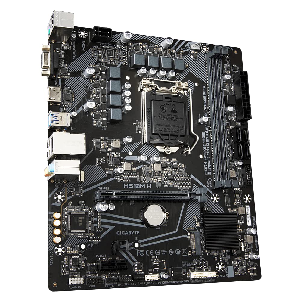 GIGABYTE H510M H Ultra Durable Motherboard with 6+2 Phases Digital VRM, PCIe 4.0* Design