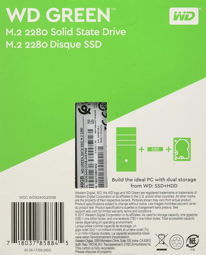 Western Digital WD Green m.2 SSD, 545MB/s R, 3 Y Warranty, 240GB (WDS240G2G0B)